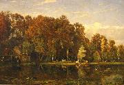 Theodore Fourmois L'etang - De vijver oil painting on canvas